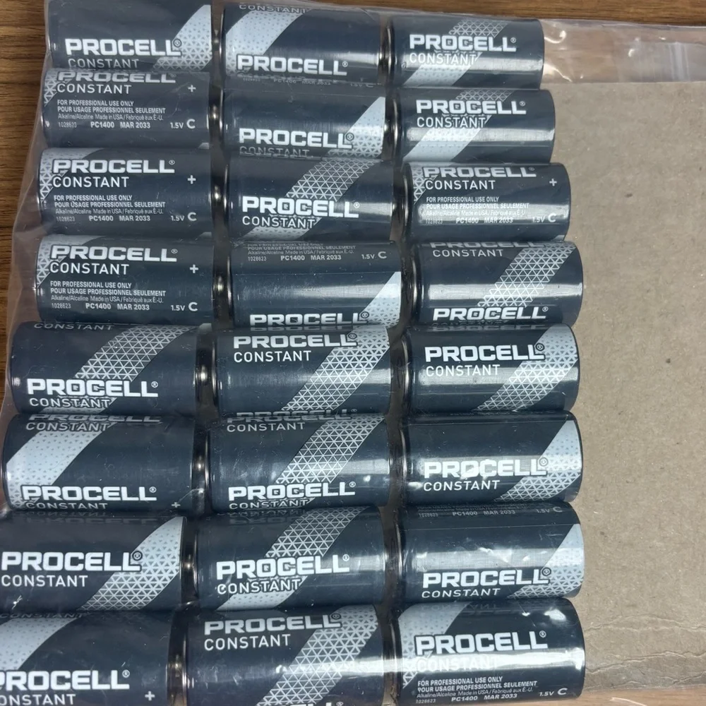 24 Procell by Duracell Alkaline C Batteries, [150V] New